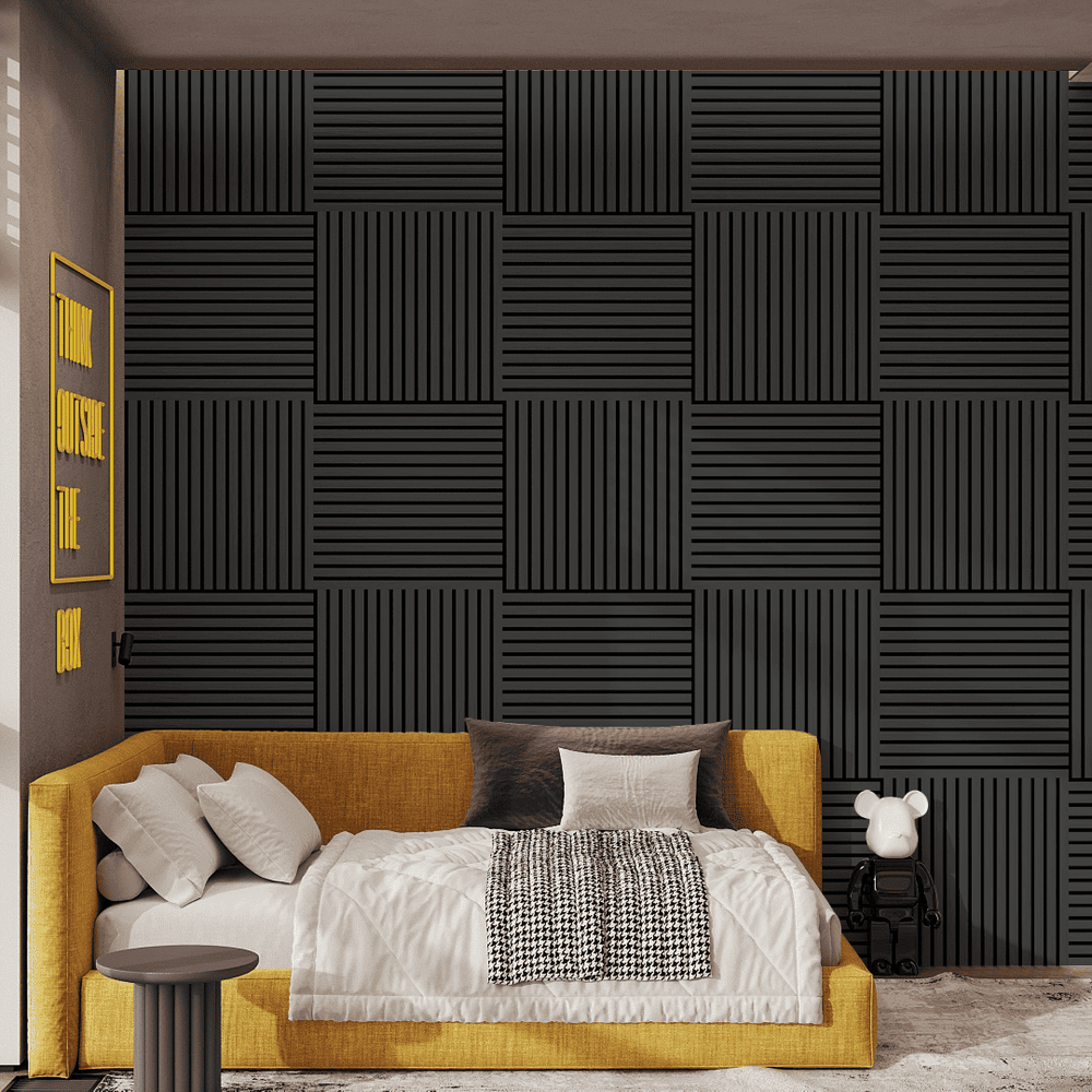 Панель Стеновая Акустическая Comfort (Комфорт), Делюкс, Black Lead (Блэк Лид), 600х600х9 мм