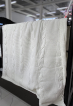 Плед вязаный на синтепоне "Выписка" (Цвет: Серый)