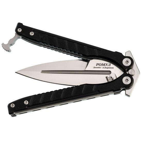 Нож бабочка (балисонг) НОКС Ромул - сталь D2, рукоять черный G10 205-180401
