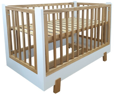 Детская кроватка Фабрика Облаков Onlybaby Scandi маятник продольный молочный, дерево