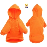 Кофта - толстовка для мелких пород собак «BRO Style», цвет оранжевый, р M (на флисе)