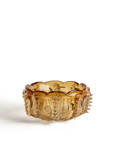 Ваза Nicora из оранжевого стекла, диаметр 30 см