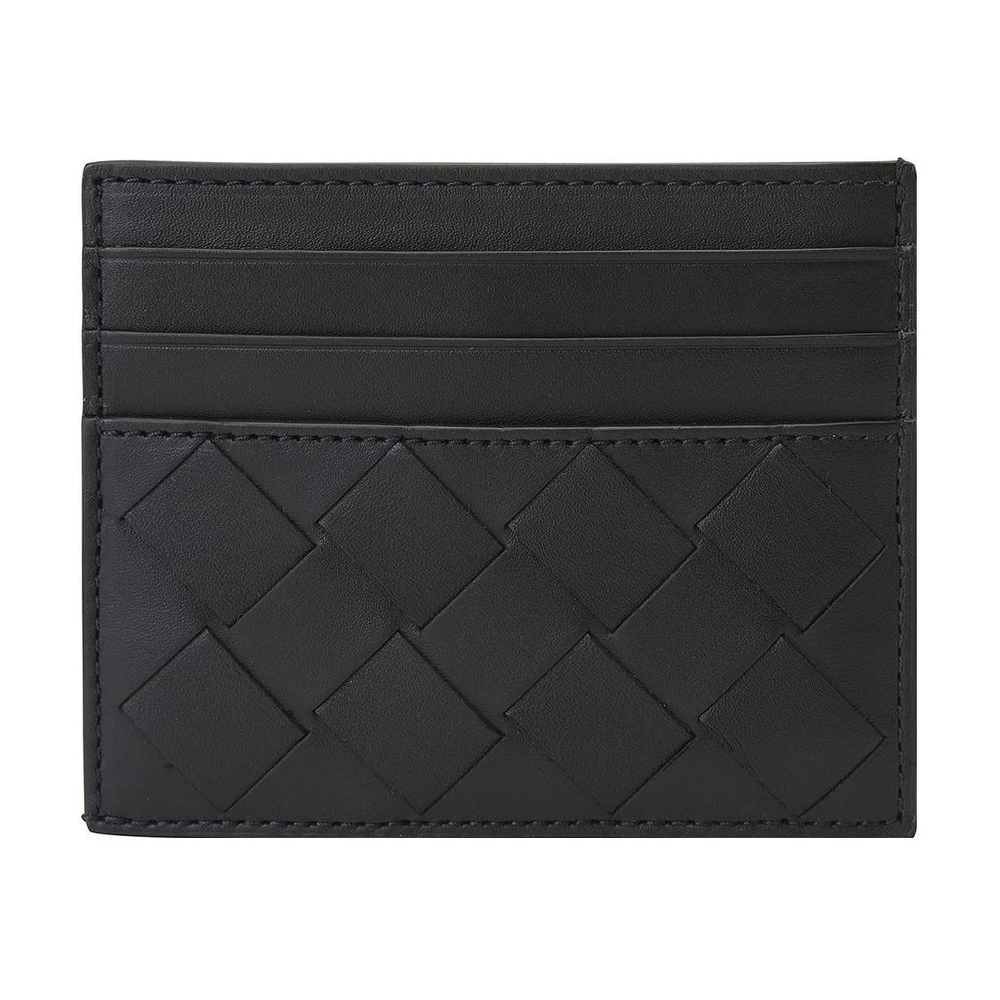 Bottega Veneta Cow Leather Wallet, Card Holder Unisex Black