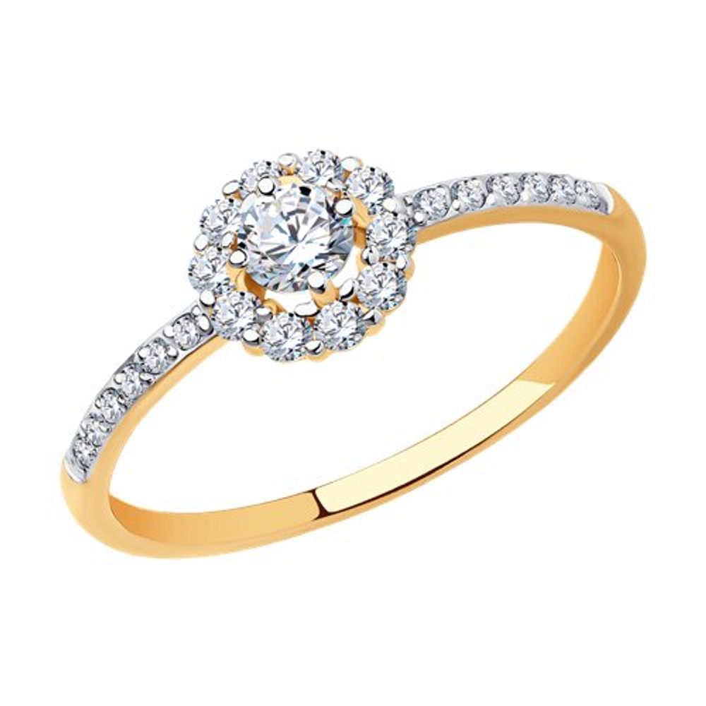 Кольцо из золота с фианитами