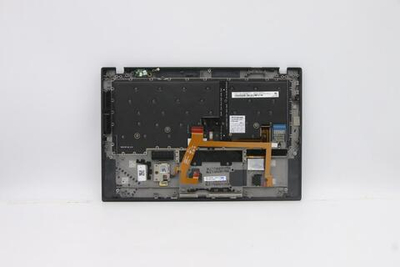 Верхняя панель с клавиатурой (топкейс) для ноутбука Lenovo ThinkPad X1 Carbon 5th Gen NFC, FingerPrint, черная, с подсветкой, раскладка - русская (01LV328)