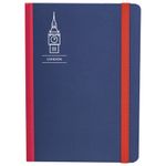 Блокнот с резинкой в клетку 96 л., А5 (145х203 мм), твердая обложка, BRAUBERG, "London", 113720