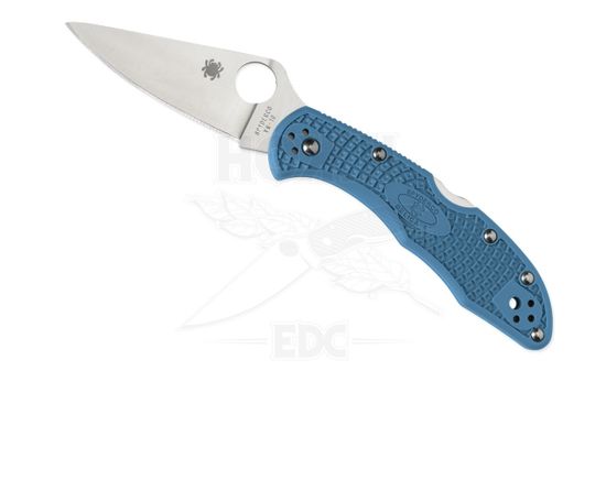 Складной нож Spyderco Delica Flat Ground Blue C11FPBL c клинком из стали VG-10, рукоять FRN