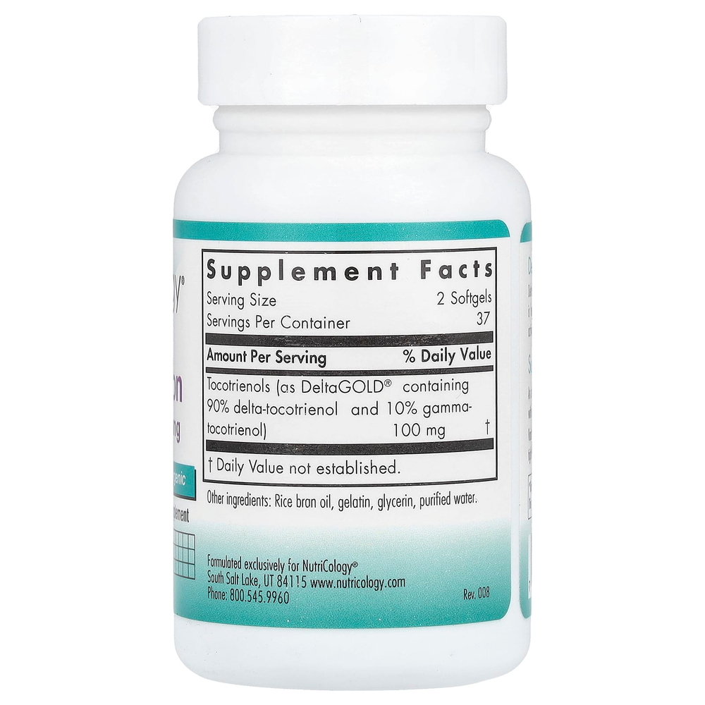 Nutricology, Delta-Fraction, токотриенолы, 75 капсул (50 мг в каждой капсуле)