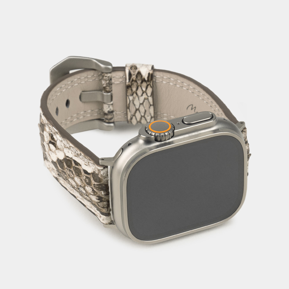 Ремешок для Apple Watch Ultra 49mm из кожи питона, натурального цвета