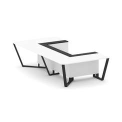 Steel Meet Стол переговорный П-образный KM-PR.B.SP-07P Белый Бриллиант/Графит Глянец/Металл Черный 1