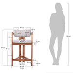 Стул полубарный Rich рогожка бежево-голубая с ножками цвета орех