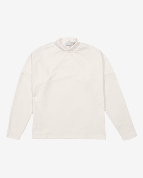 Лонгслив One Two High Neck Logo Tofu белый
