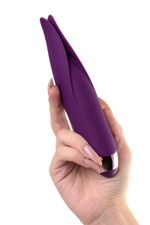 Фиолетовый клиторальный вибростимулятор FLO - 18,5 см. (Цвет: фиолетовый)