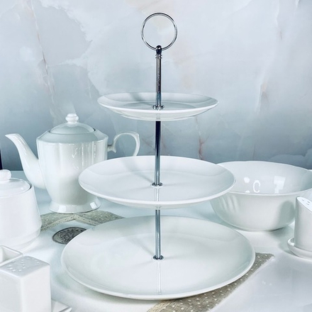 Lenardi 118-125 Трехъярусная этажерка BIANCO в под.уп.(х6)Фарфор