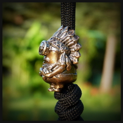 Темлячная бусина "ИндиПупс" для ножей , бронза