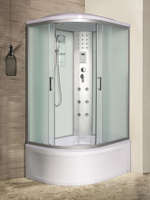 Душевая кабина RIVER  DUNAY XL 120/80/44 МТ R 120х80 см,  матовое стекло, поддон высокий, крыша, правосторонняя, увеличенная высота