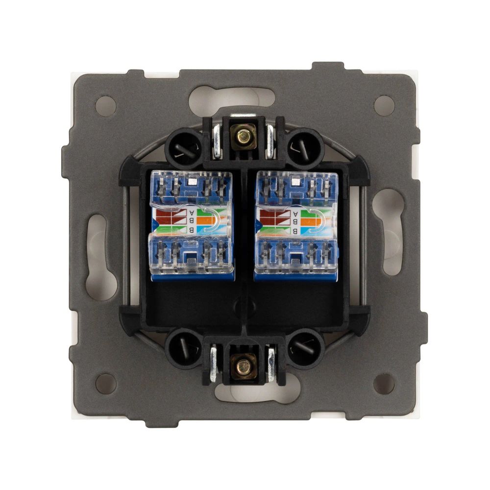 Механизм компьютерной розетки двойной SCT-TENDO-MPC2-PL-WH (RJ-45, CAT6) (Arlight, Белый) 054100