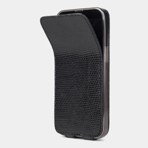 Чехол кожаный для iPhone 14 Pro черного цвета