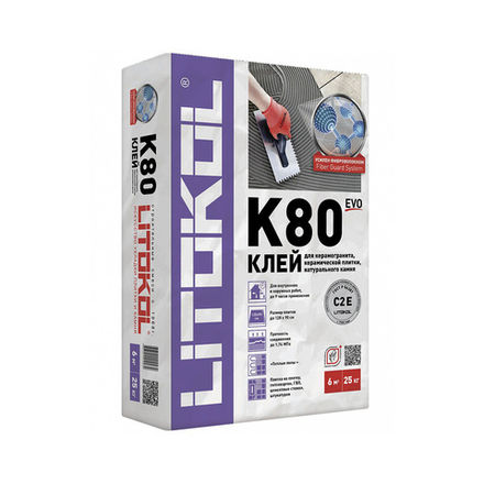 Клей для плитки Litokol Litoflex K80, 25 кг