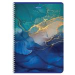 Тетрадь А4, 96 л., BRAUBERG, гребень, клетка, матовая ламинация, "Marble", 404063, 4шт