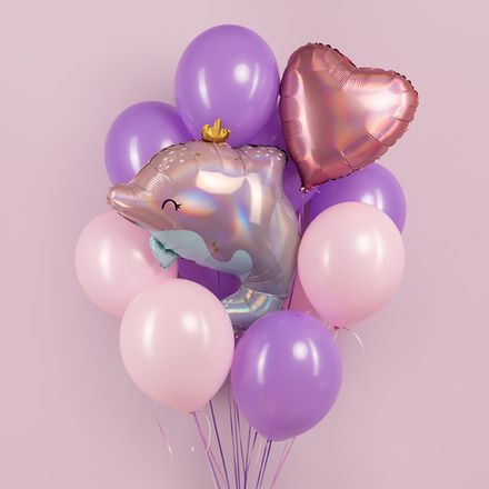 Букет шаров "Малыш-дельфин для девочки"