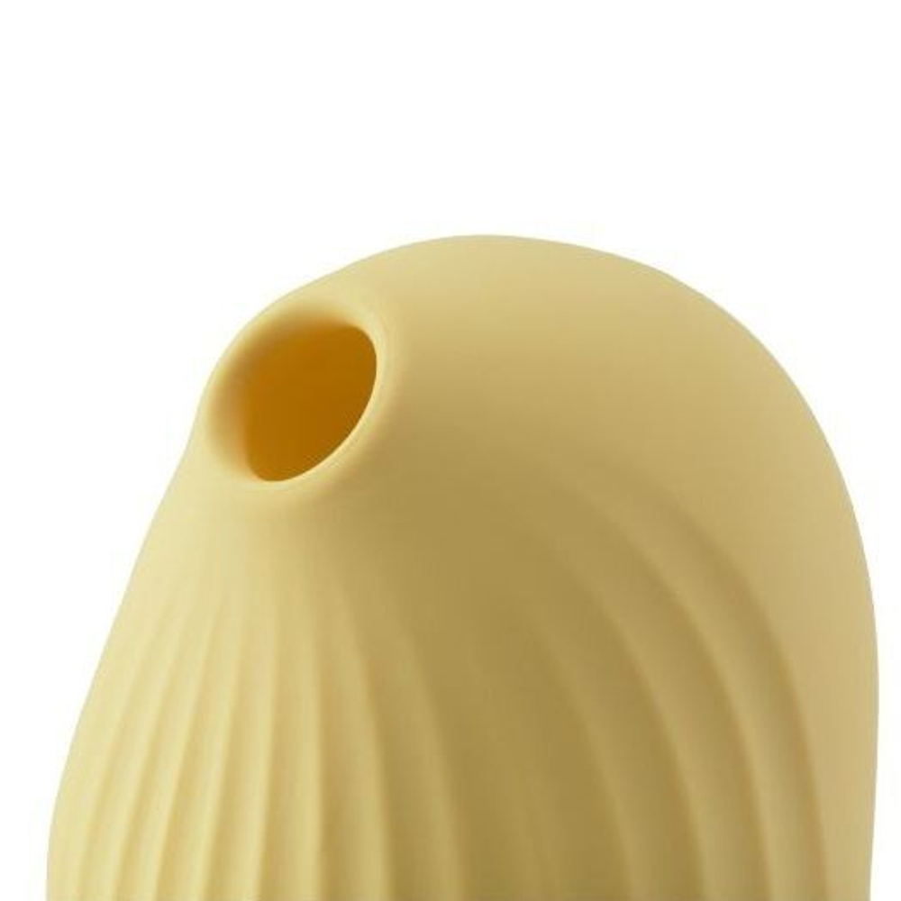 Желтый вакуум-волновой стимулятор с вибрацией и базой-ночником Cuddly Bird (Цвет: желтый)