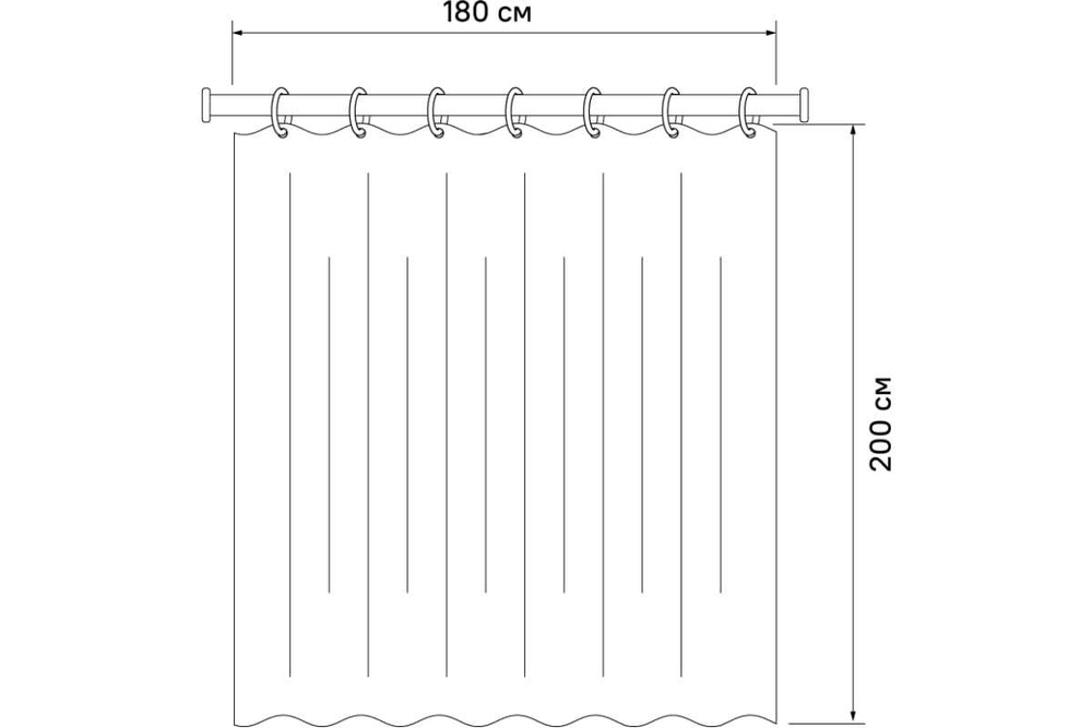 Штора для ванной IDDIS 200x180 см, PE, белый P02PE18i11