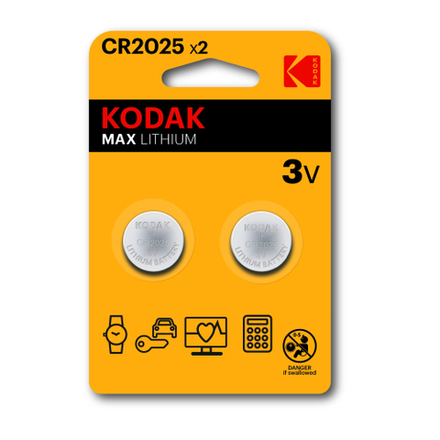 Батарейки Kodak CR2025-2BL MAX Lithium