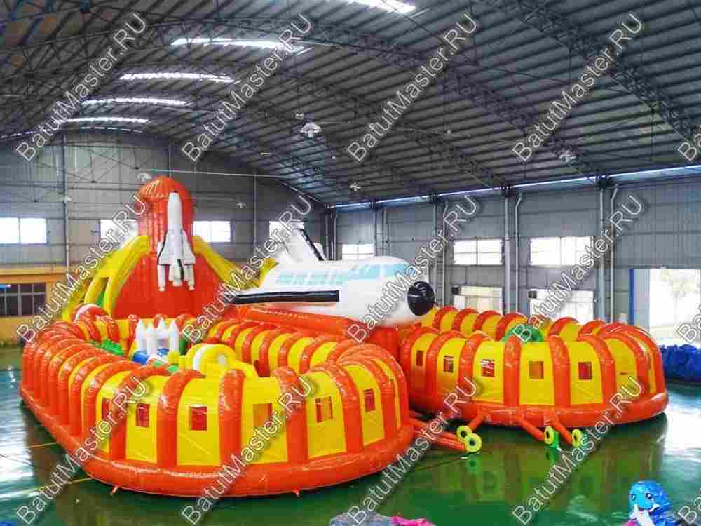 Коммерческий надувной батут "Ракета" 30*20*8 м