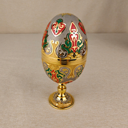 Сувенир Яйцо-рюмки "Узорное" с эмалью (златоустоуская гравюра)