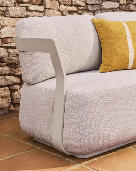 Уличный 3-х местный диван Tamaris из алюминия цвета экрю, 217 см