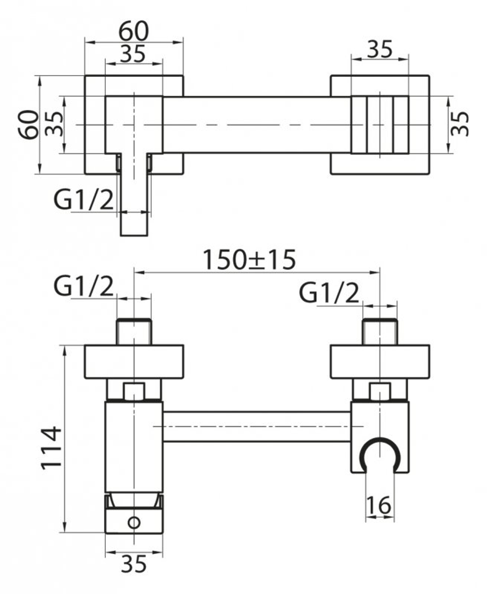 Смеситель CEZARES CZR-DA4-01 для душа и гигиенического душа, хром