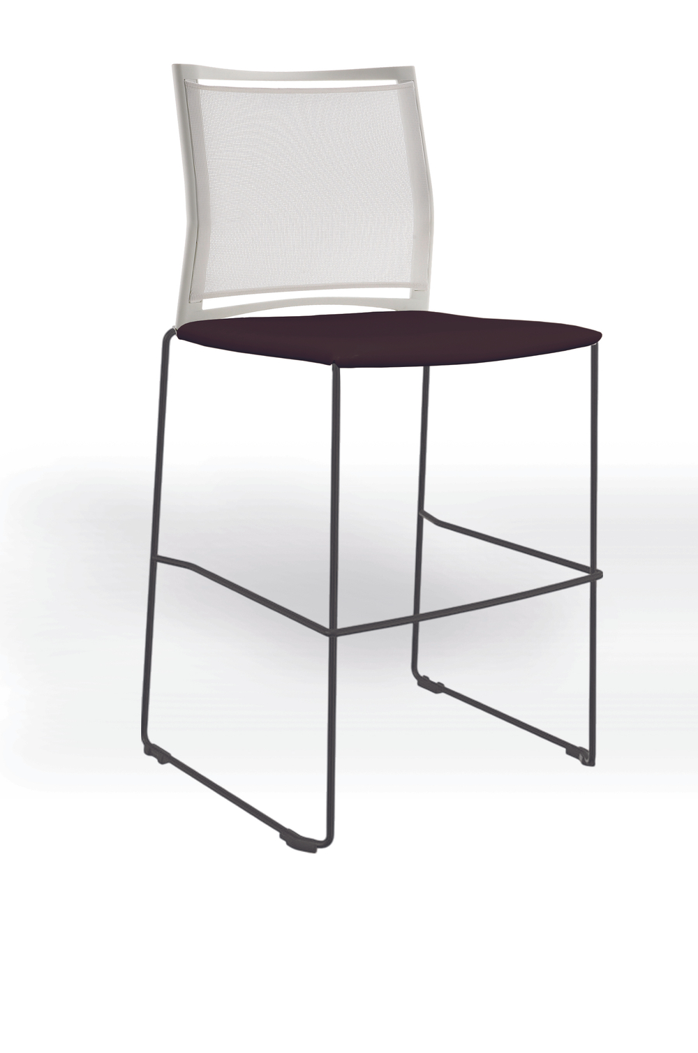 Web стул на полозьях кухонный/барный со спинкой-сеткой