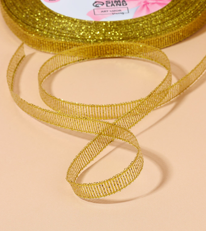 Лента парчовая, 2 варианта по цвету, ширина 0,6 см