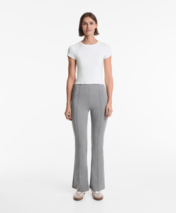 OYSHO Расклешенные брюки с эффектом неопрена, серый