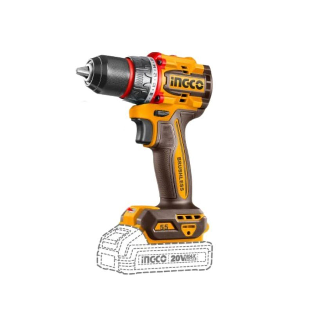 Шуруповерт бесщеточный Ingco CDLI205582 20В 1х2 Ач
