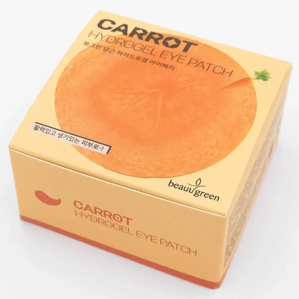 *BeauuGreen Carrot Eye Patch, 30pair /Medium Type / - Антиоксидантные гидрогелевые патчи с морковью 30 пар