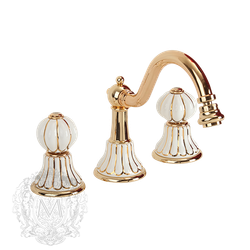 Смеситель для биде на 3 отв. Migliore Olivia ML.OLV-5825.BO.DO Белый/декор золото/зол.