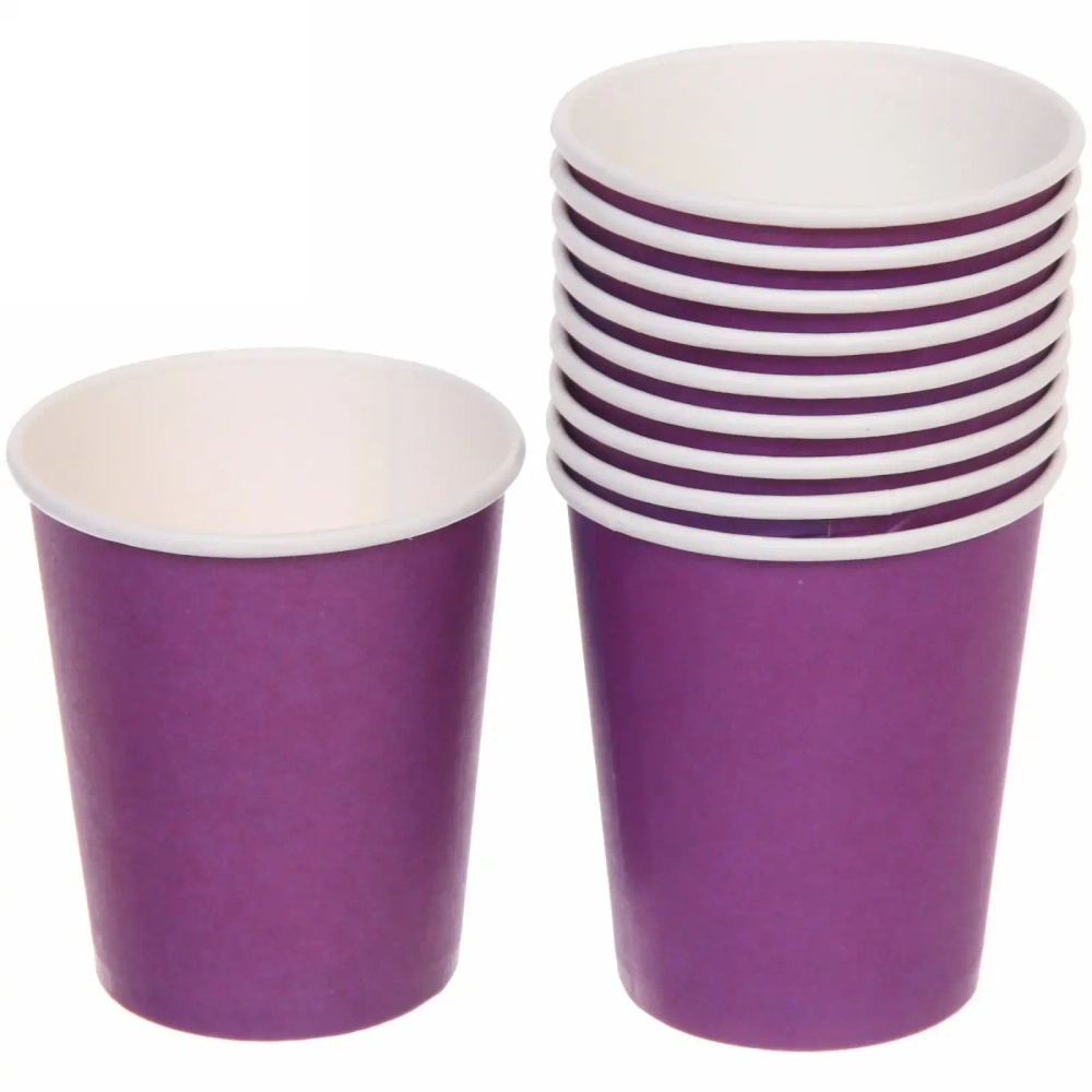 Стакан бумажный 0,2л в наборе 10 шт «Фиолетовый»