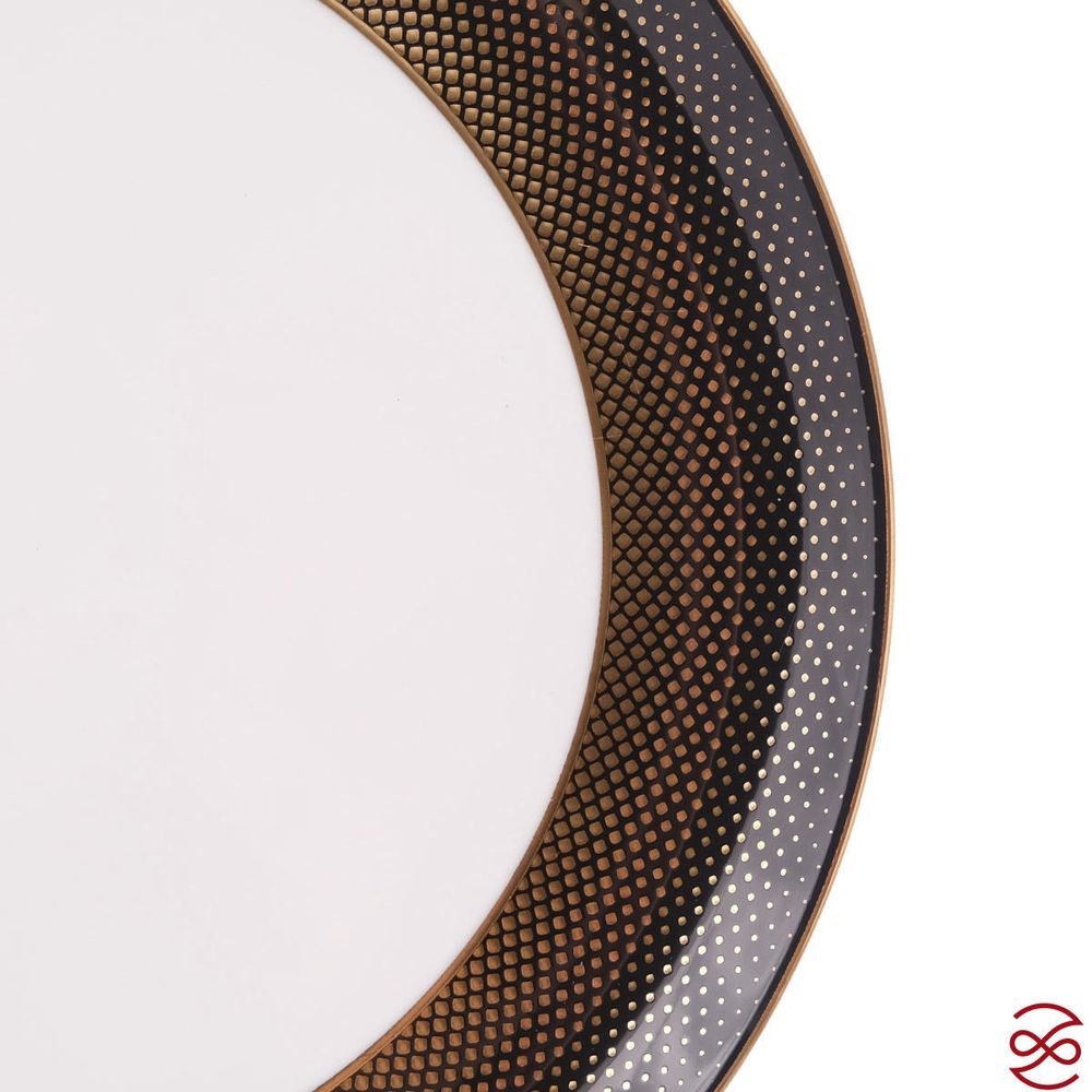 Блюдо круглое Falkenporzellan Deluxe Shape - Rio Black Gold 31 см