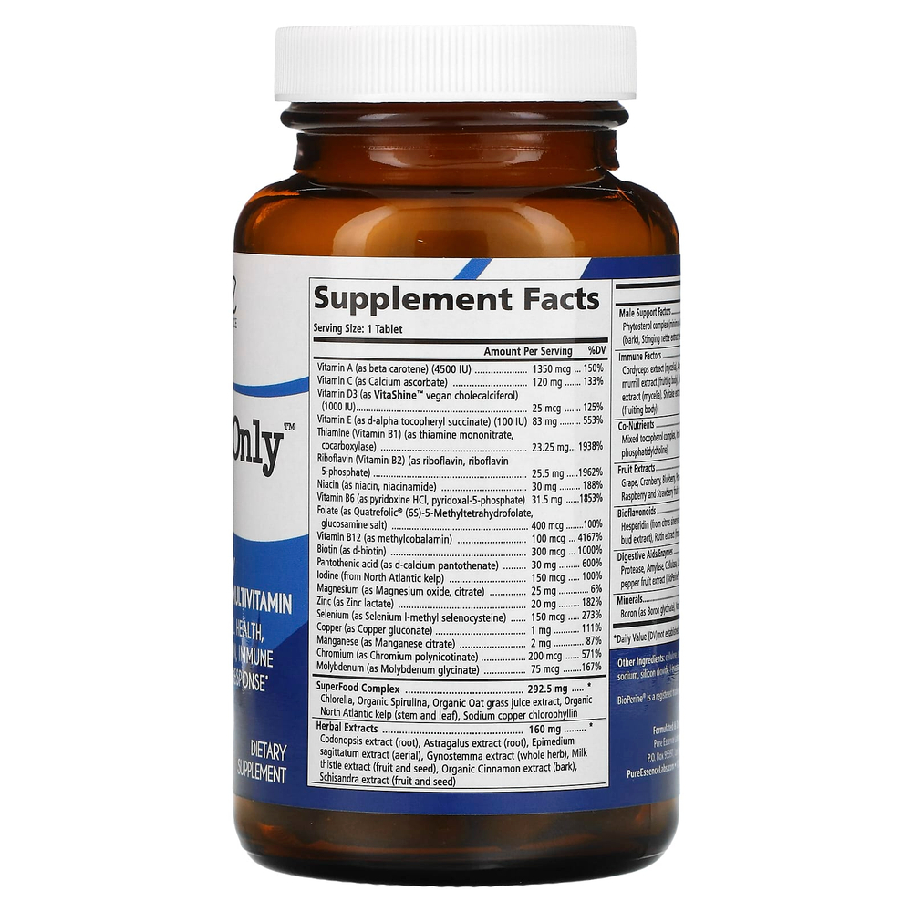 Pure Essence, One 'n' Only Men, мультивитамины и минералы, 90 таблеток