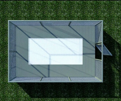 Столбы ограждения с сеткой для батута уличного встраиваемого в землю