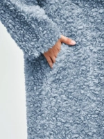 Шуба чебурашка длинная из овечьей шерсти, SilverFox (арт.S1072rm09bz)