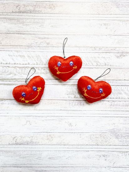 Сердечки мягкие 7 см, 3 шт