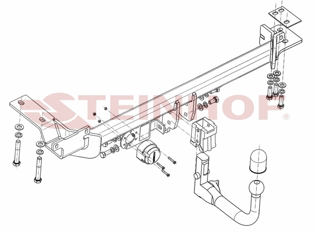 Фаркоп Steinhof L-113 для Land Rover Range Rover Evoque 2011-2019(паспорт и сертификат в комплекте)(без электрики)