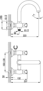 LEMARK Серия PALLADA. Смеситель для ванны – LM2602C