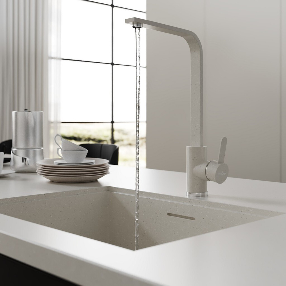 Смеситель для кухни 35к MIXLINE ML-GS14 (331) белый высок. излив