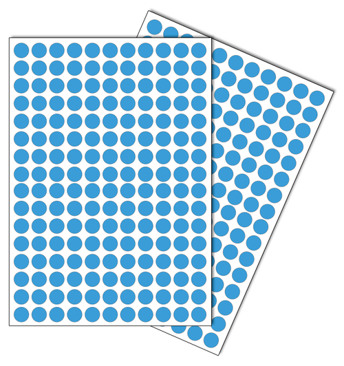 Голубые виниловые наклейки для маркировки Policomprint М10, 10 мм, 352 шт.
