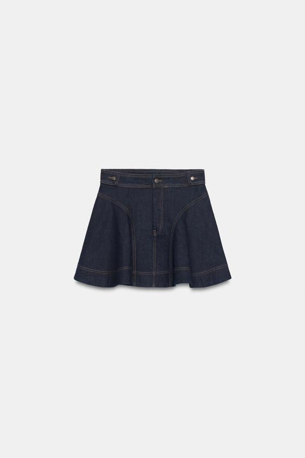 ZARA КОРОТКАЯ ДЖИНСОВАЯ ЮБКА — ZW COLLECTION, СИНИЙ