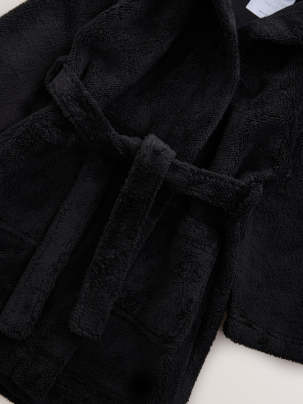 Халат флисовый для мальчика Next N23-827, Черный